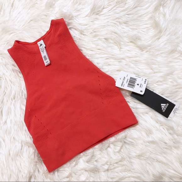 adidas Tops - $50 NWT ADIDAS Coral Cropped Knit Work Out Top
